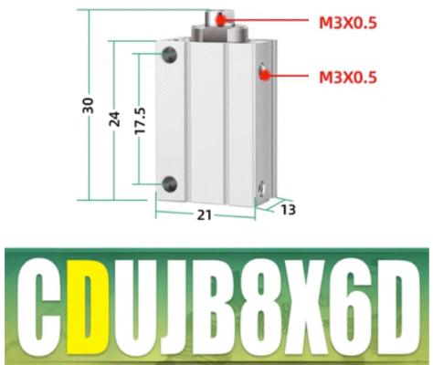 mô tả chi tiết Xy lanh khí CDUJB8-6D