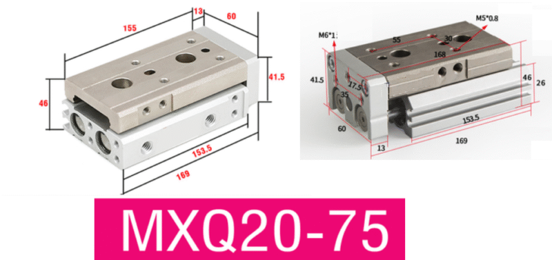 Xi lanh trượt MXQ20-75 - 2