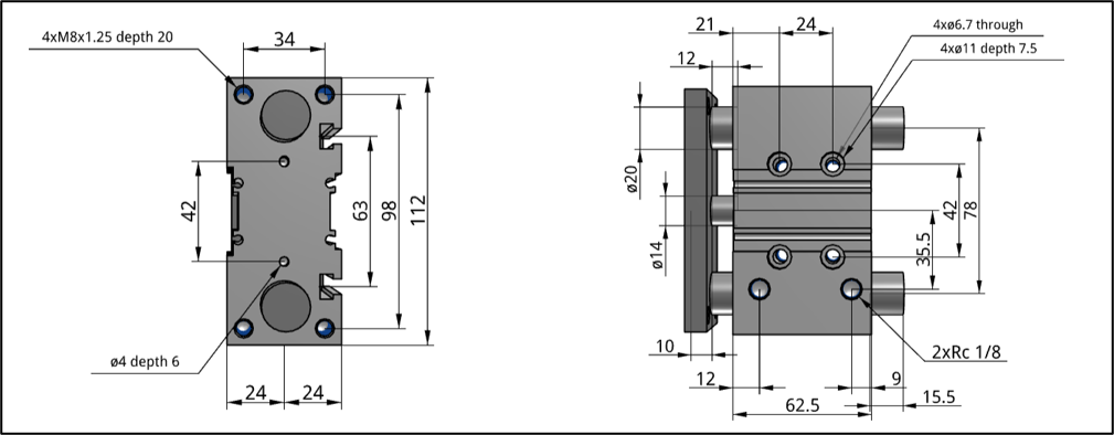 Xy lanh khí MGPM32-10Z